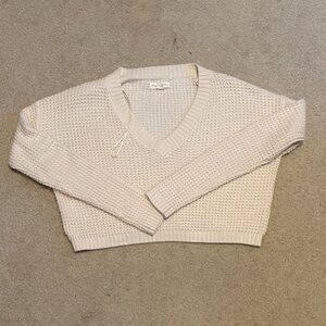 Aeropostale Women's Beige V-Neck Sweater